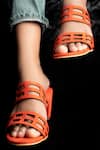 Buy_THE ALTER_Orange Eleanor Lasercut Block Heels  _at_Aza_Fashions