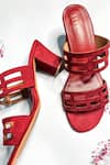 Buy_THE ALTER_Maroon Eleanor Lasercut Block Heels  _at_Aza_Fashions