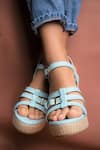 Buy_THE ALTER_Blue Maria Strappy Jute Wedges _Online_at_Aza_Fashions