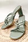 Buy_THE ALTER_Green Knotted Strappy Block Heels _at_Aza_Fashions