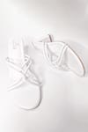 THE ALTER_White Knotted Strappy Block Heels _Online_at_Aza_Fashions