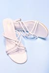 THE ALTER_White Knotted Strappy Block Heels _at_Aza_Fashions