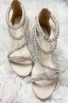 Shop_THE ALTER_Beige Embellished Serena Rhinestone Strappy Stilettoes _at_Aza_Fashions