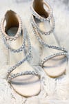 THE ALTER_Beige Embellished Serena Rhinestone Strappy Stilettoes _Online_at_Aza_Fashions