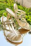 Buy_THE ALTER_Gold Aurelia Strappy Stilettoes  _at_Aza_Fashions