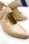 THE ALTER_Beige Woven Pointed Toe Block Heels  _Online_at_Aza_Fashions