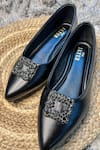 Shop_THE ALTER_Black Riona Embellished Ballerinas  _Online_at_Aza_Fashions