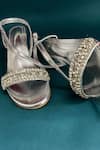 Shop_THE ALTER_Silver Embellished Izrah Rhinestone Block Heels _at_Aza_Fashions