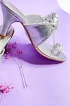 THE ALTER_Silver Tasha Metallic Kolhapuri Stilettos _at_Aza_Fashions