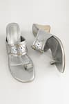 THE ALTER_Silver Myra Kolhapuri Block Heels _at_Aza_Fashions