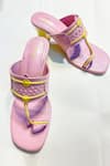 Shop_THE ALTER_Purple Myra Kolhapuri Block Heels _at_Aza_Fashions