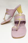 Buy_THE ALTER_Purple Myra Kolhapuri Block Heels _Online_at_Aza_Fashions