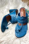 Buy_THE ALTER_Blue Cutwork Kolhapuri Block Heels _at_Aza_Fashions