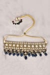 Moh-Maya by Disha Khatri_Blue Stone And Beads Embellished Choker Set_Online_at_Aza_Fashions