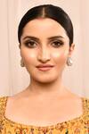 Moh-Maya by Disha Khatri_Gold Plated Diamonds, Stones Polki Embellished Stud Earrings _Online_at_Aza_Fashions