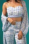 Buy Sutrabysweta White Chiffon Block Floral Motifs Sweetheart Neck Print Pant Set And Cape Online at Aza Fashions Buy_Sutrabysweta_White Chiffon Block Floral Motifs Sweetheart Neck Print Pant Set And Cape_Online_at_Aza_Fashions