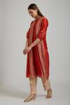 Shop_Vamil by Tina & Sonali_Orange Silk Chanderi Polka Block Print Kurta And Pant Set_Online_at_Aza_Fashions