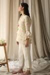 Shop_Roza Pret_White Viola Linen Floral Print Top_at_Aza_Fashions