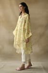 ROZA_Yellow Wisteria Linen Asymmetric Tunic_Online_at_Aza_Fashions