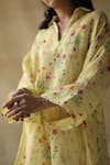 Buy_ROZA_Yellow Wisteria Linen Asymmetric Tunic_Online_at_Aza_Fashions