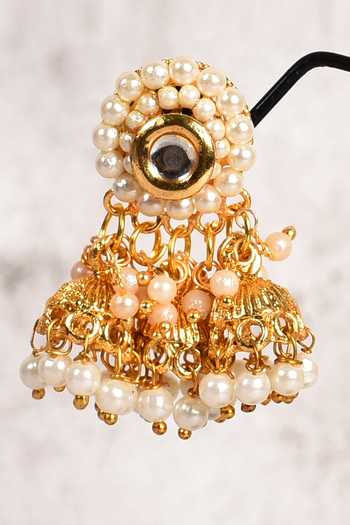 Buy_Just Shradhas_Gold Plated Kundan Embellished Jhumkis _Online_at_Aza_Fashions