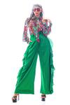 Buy_Nitya Bajaj_Green Georgette Meow Print Shirt And Ruffle Pant Set_at_Aza_Fashions