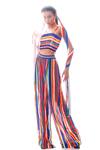 Nitya Bajaj_Multi Color Summer Georgette Striped Palazzo And Bustier Set_Online_at_Aza_Fashions