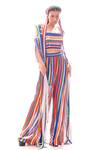 Shop_Nitya Bajaj_Multi Color Summer Georgette Striped Coachella Tassel Cape_at_Aza_Fashions