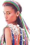 Buy_Nitya Bajaj_Multi Color Summer Georgette Striped Coachella Tassel Cape_Online_at_Aza_Fashions