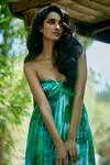 Ankita Dharman_Multi Color Chiffon Nada Sweetheart Neckline Gown_at_Aza_Fashions