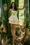 Buy_Ankita Dharman_White Kora Cotton Tiered Skirt_at_Aza_Fashions
