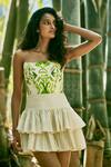 Buy_Ankita Dharman_White Kora Cotton Tiered Skirt_Online_at_Aza_Fashions