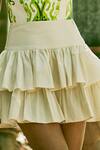 Ankita Dharman_White Kora Cotton Tiered Skirt_at_Aza_Fashions