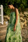 Buy_Ankita Dharman_Green Chiffon Mirri Printed Tiered Dress_Online_at_Aza_Fashions