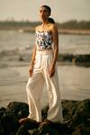 Ankita Dharman_Black Crepe Theia Printed Corset_Online_at_Aza_Fashions