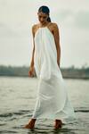 Buy_Ankita Dharman_White Linen Slub Sunna Strappy Maxi Dress_at_Aza_Fashions