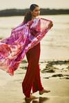 Shop_Ankita Dharman_Multi Color Chiffon Ahura Tiered Cover Up_at_Aza_Fashions