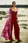 Ankita Dharman_Multi Color Chiffon Ahura Tiered Cover Up_Online_at_Aza_Fashions