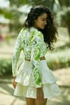 Shop_Ankita Dharman_Green Mirri Front Twisted Top And Skirt Set_Online_at_Aza_Fashions