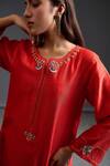 Buy_Anantaa by Roohi_Red Ombre Silk Chanderi Kurta_Online_at_Aza_Fashions