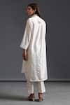 Shop_Anantaa by Roohi_White Silk Chanderi Collared Kurta_at_Aza_Fashions