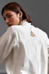 Shop_Anantaa by Roohi_White Silk Chanderi Collared Kurta_Online_at_Aza_Fashions