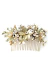 Buy_Born Flash_Gold Embellished Eyerly Hair Comb _at_Aza_Fashions