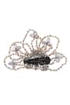 Shop_Born Flash_Silver Embellished Wisteria Hair Clip _at_Aza_Fashions