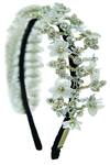 Buy_Born Flash_Silver Crystals, Sequins, Fabric Flowers Brenda Embellished Hairband _at_Aza_Fashions