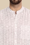Missprint_White Cotton Hand Block Print Floral Shirt For Men_at_Aza_Fashions
