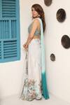 Shop_Soniya G_White Chanderi Floral Print Round Saree With Blouse_Online_at_Aza_Fashions