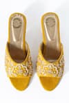 Shiveen Shiveen_Yellow Embroidered Grath Block Heels _Online_at_Aza_Fashions