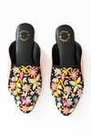 Shiveen Shiveen_Black Embroidered Floral Velvet Mules _Online_at_Aza_Fashions
