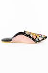 Shop_Shiveen Shiveen_Black Embroidered Floral Velvet Mules _Online_at_Aza_Fashions